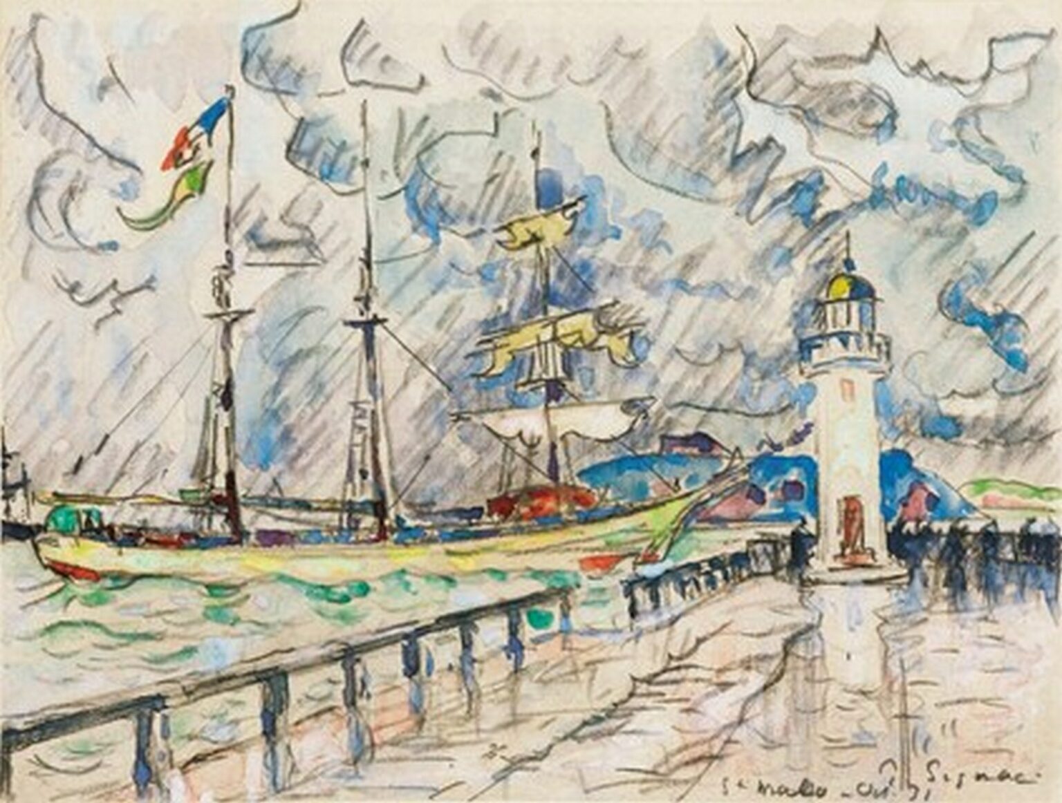 Signac Saint-Malo. La Jetée Et Le Phare (1931)