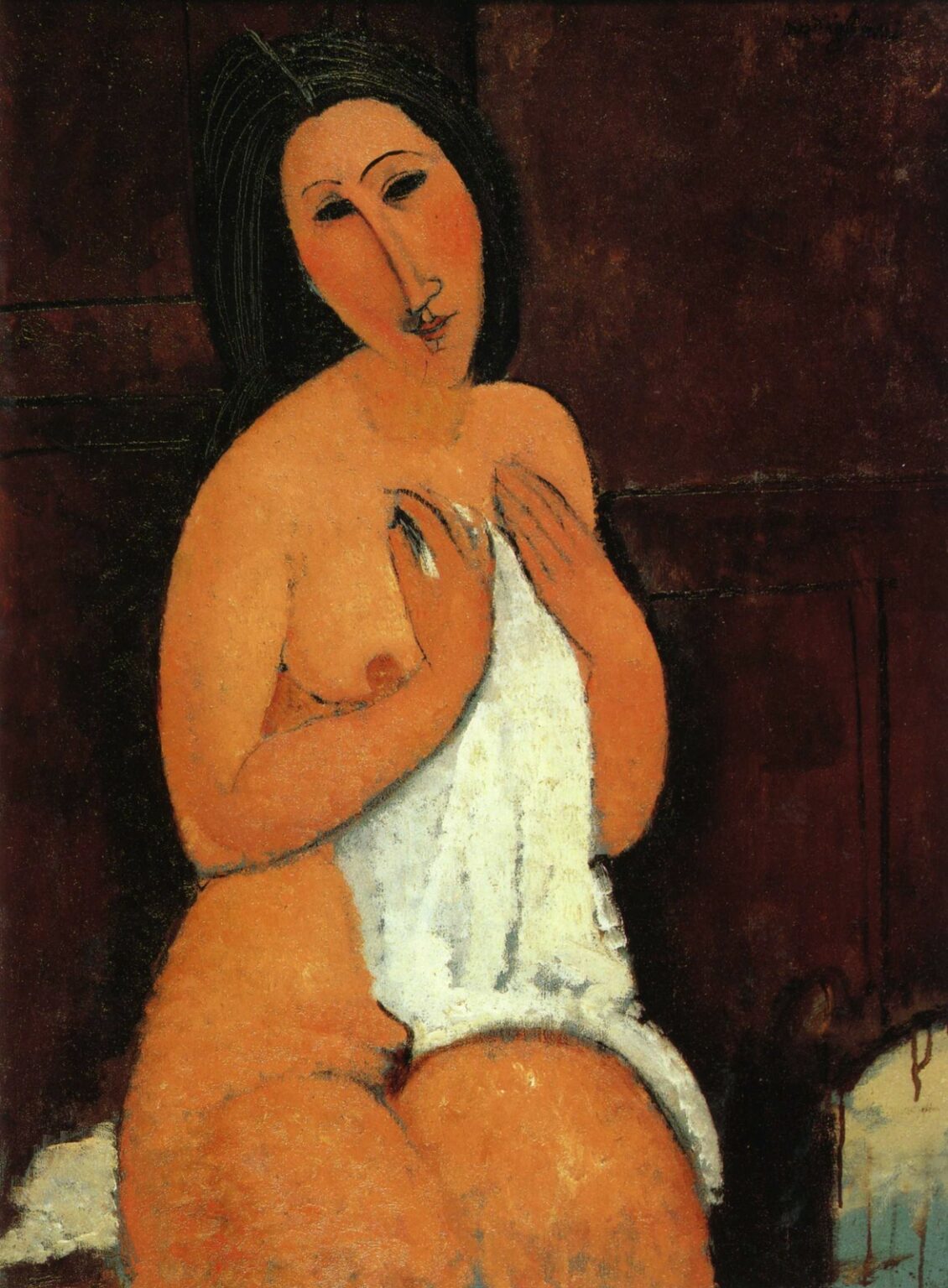 Modigliani Seated Nude with a Shirt (1917)
