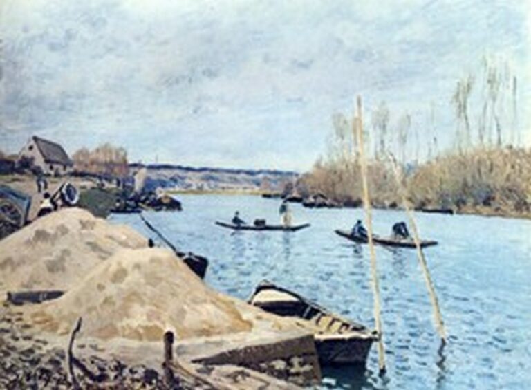 Sisley Seine bei Port Marly, Mit dem Sandhaufen