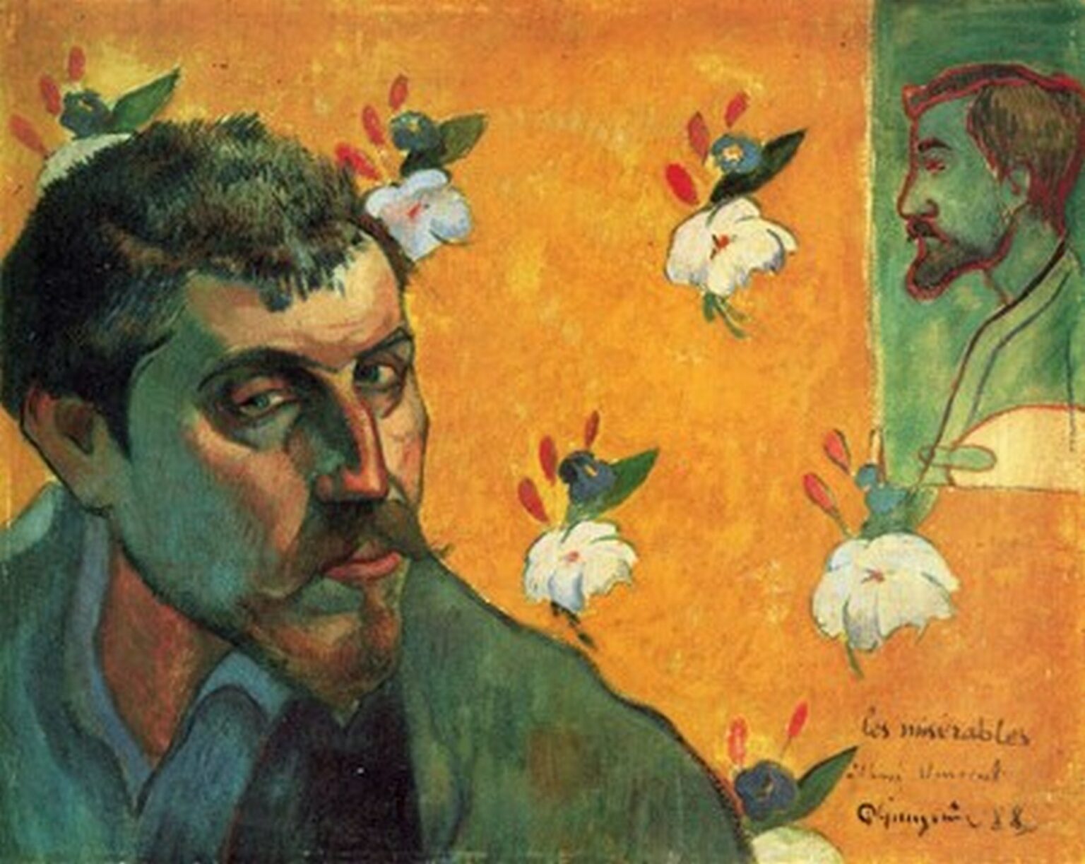 Gauguin Self-Portrait Dedicated to Vincent van Gogh (Les Misérables) (1888)