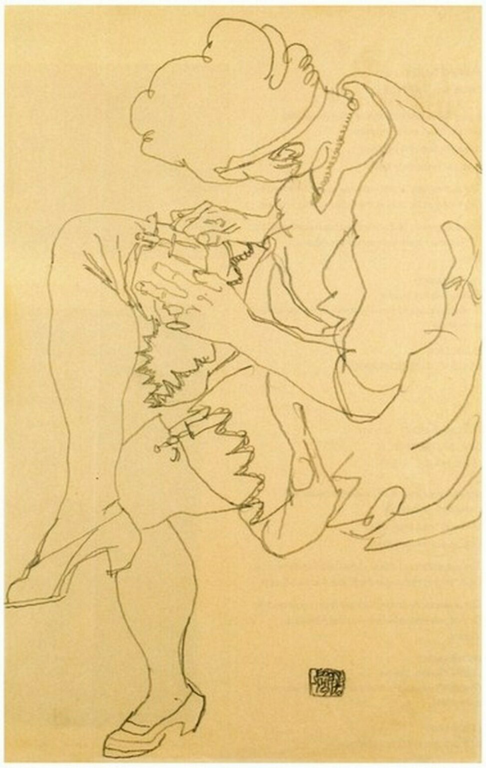 Schiele Sitzende Frau (Seated Woman, 1916)