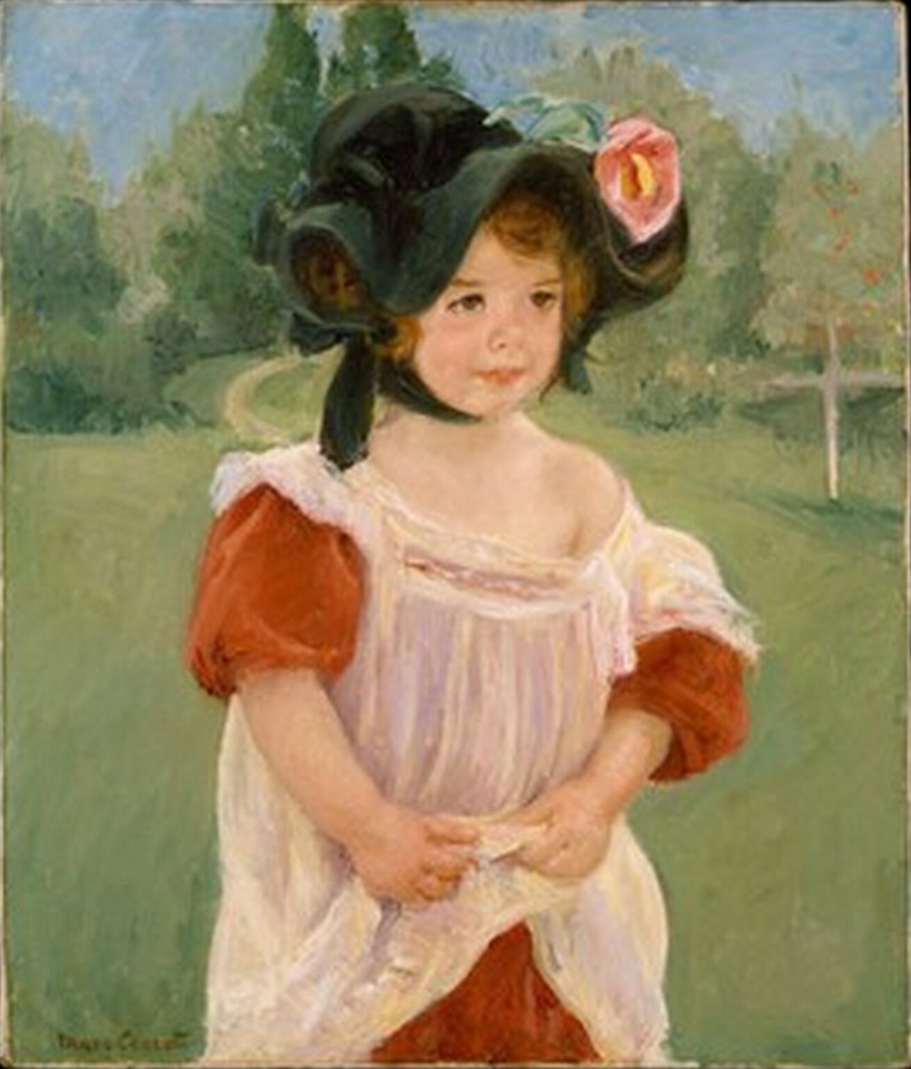 Cassatt Spring Margot Standing in a Garden (1900)
