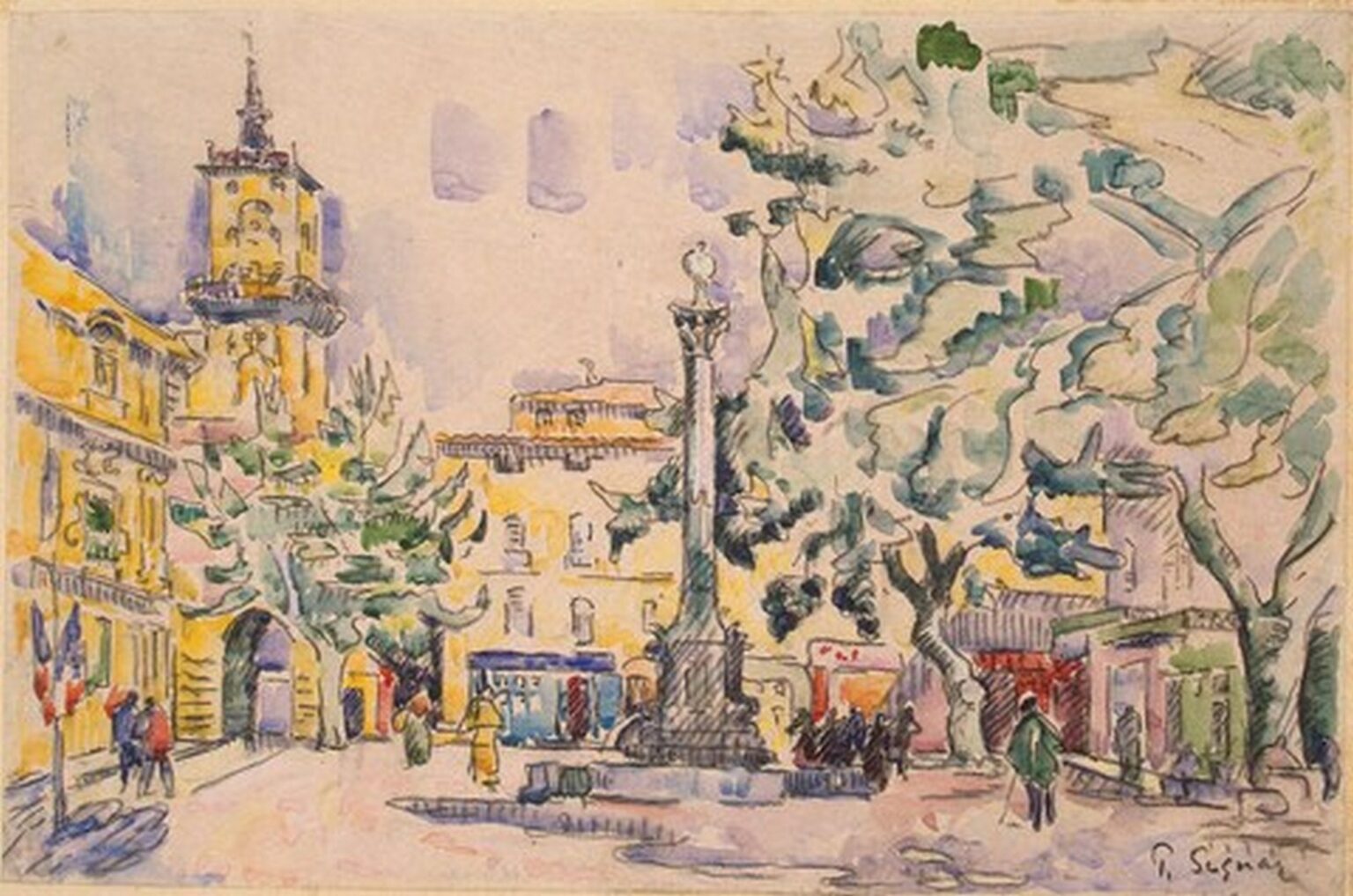 Signac Square of the Hotel de Ville in Aix en Provence