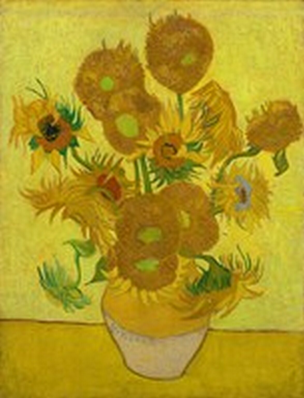 Van Gogh Still Life Vase with Fifteen Sunflowers (repetition of the 4th version yellow background, August 1889)