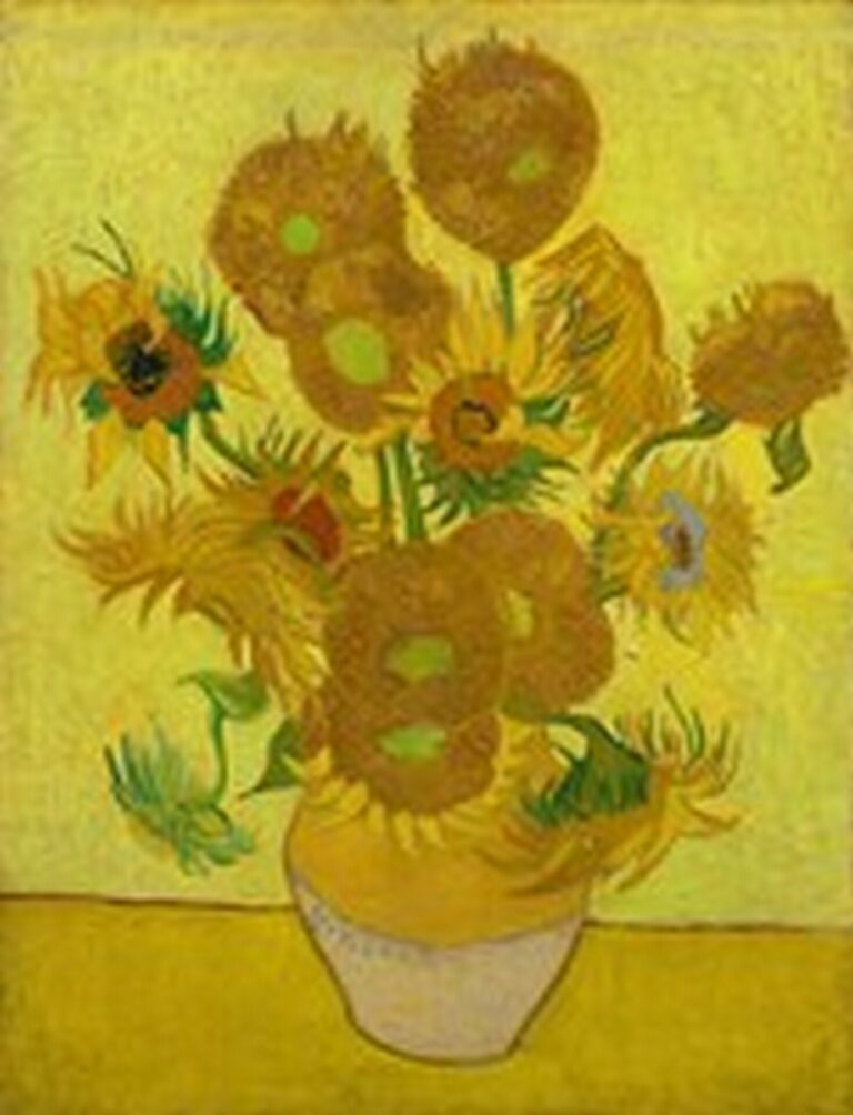 Van Gogh Still Life Vase with Fifteen Sunflowers (repetition of the 4th version yellow background, August 1889)