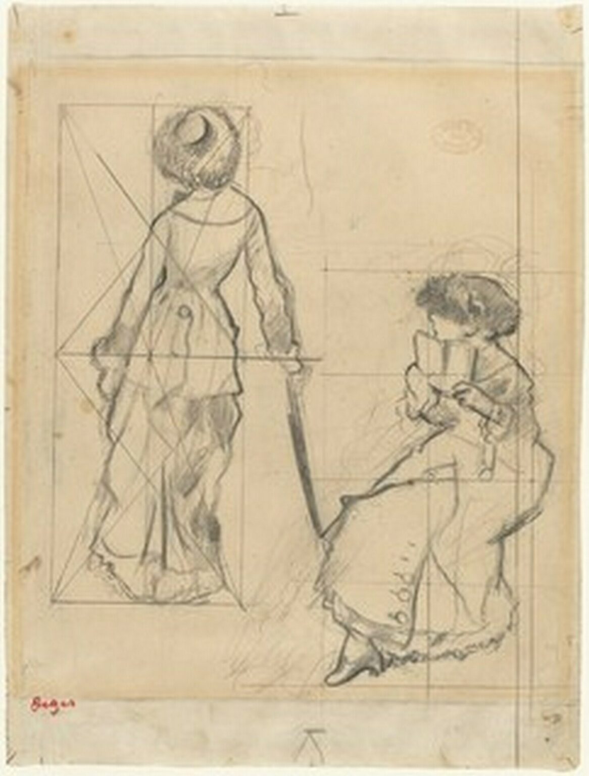Degas Study for "Mary Cassatt at the Louvre: The Etruscan Gallery" (c. 1879)