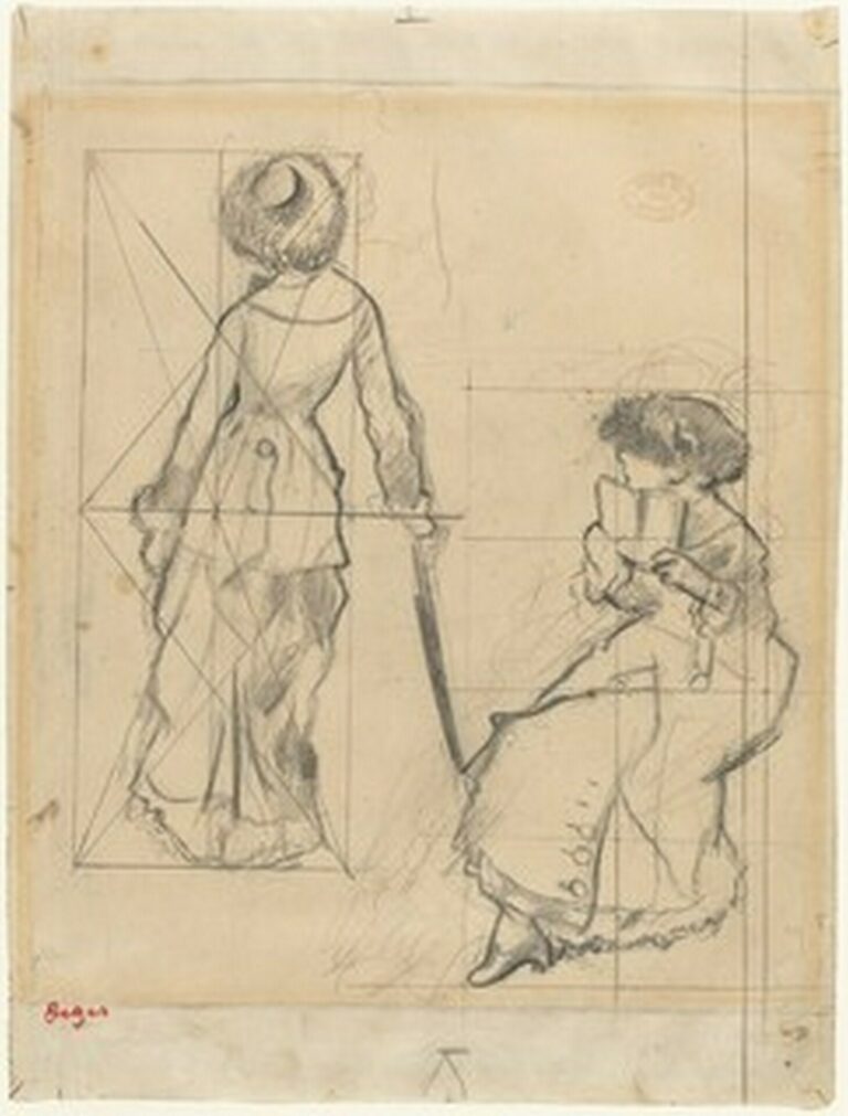 Degas Study for "Mary Cassatt at the Louvre: The Etruscan Gallery" (c. 1879)