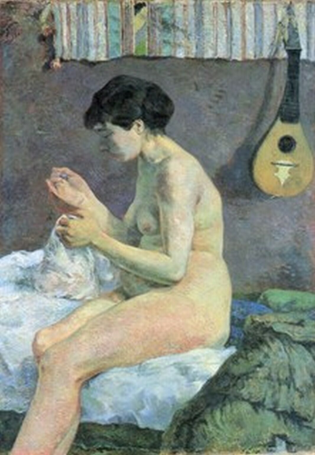 Gauguin Suzanne Sewing - Study of a Nude (1880)