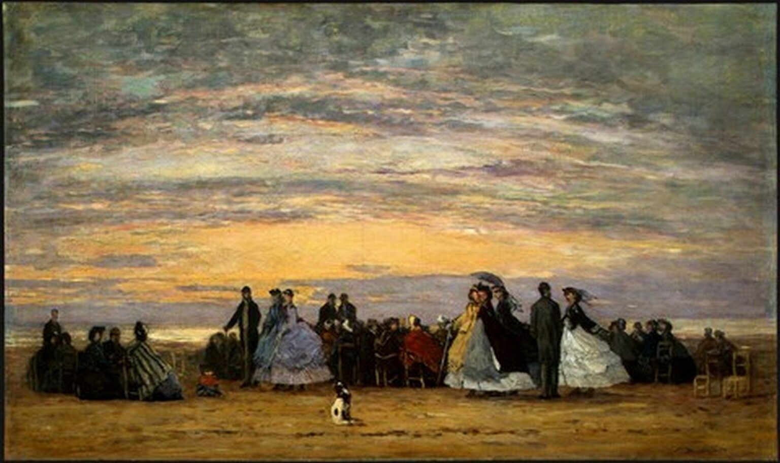 Boudin The Beach at Villerville (1864)