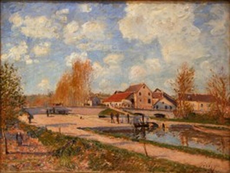 Sisley The Bourgogne Lock at Moret (Spring, 1882)