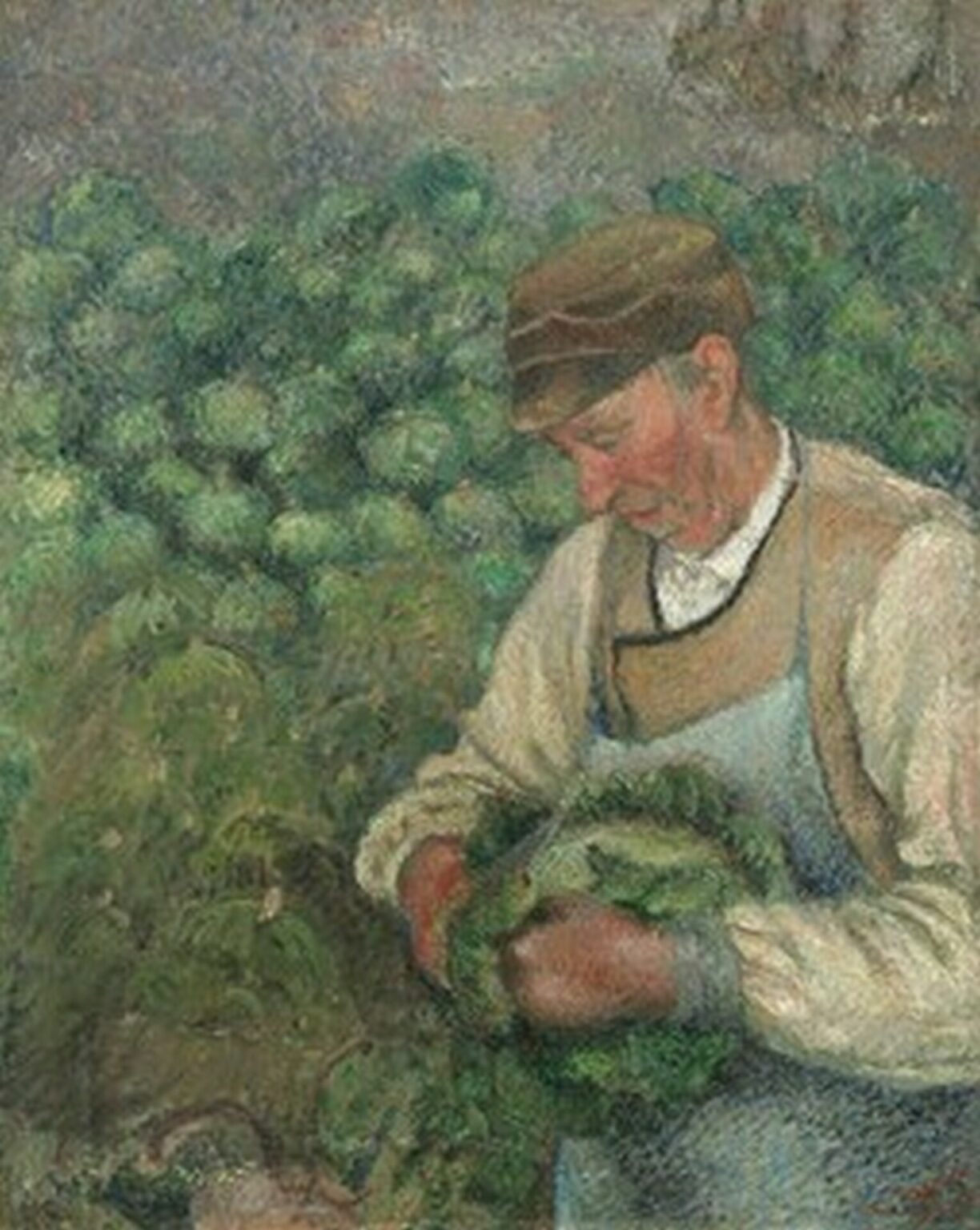 Pissarro The Gardener - Old Peasant with Cabbage (1883-1895)
