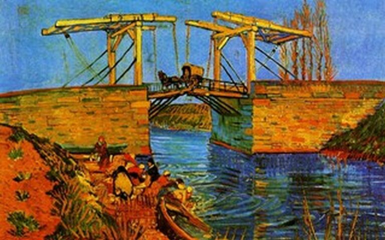Van Gogh The Langlois Bridge at Arles with Women Washing (1888)