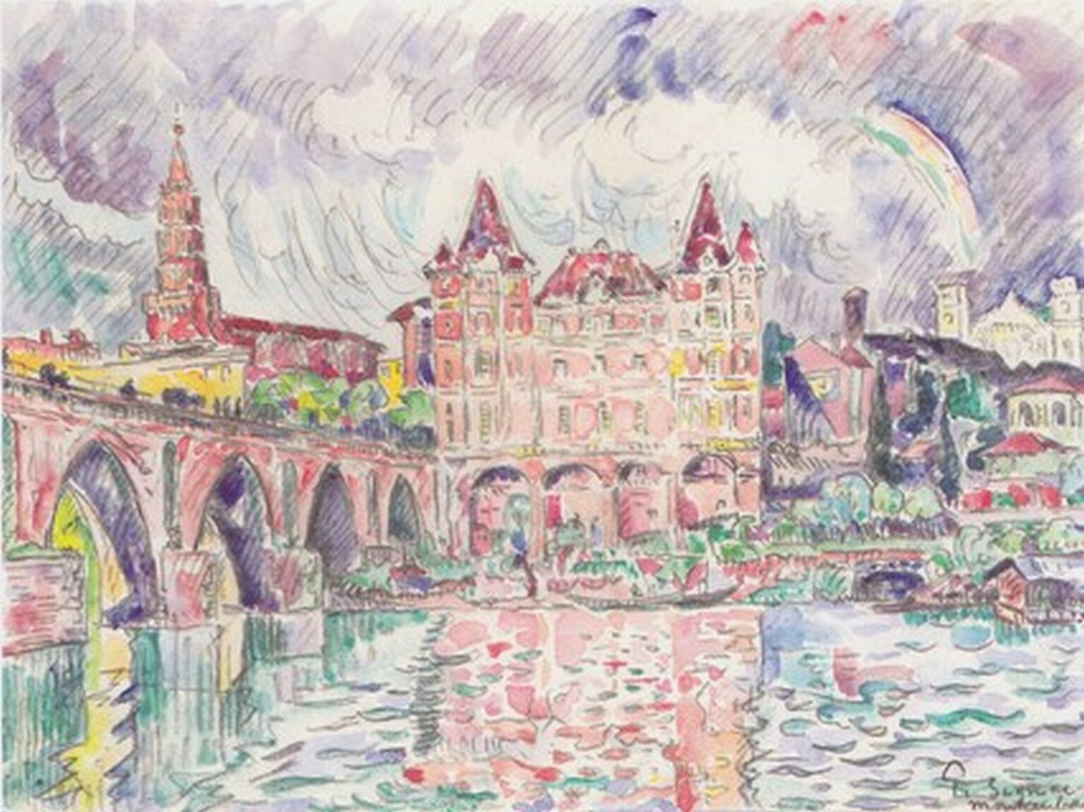 Signac The Look at Montauban in Rain (1922)