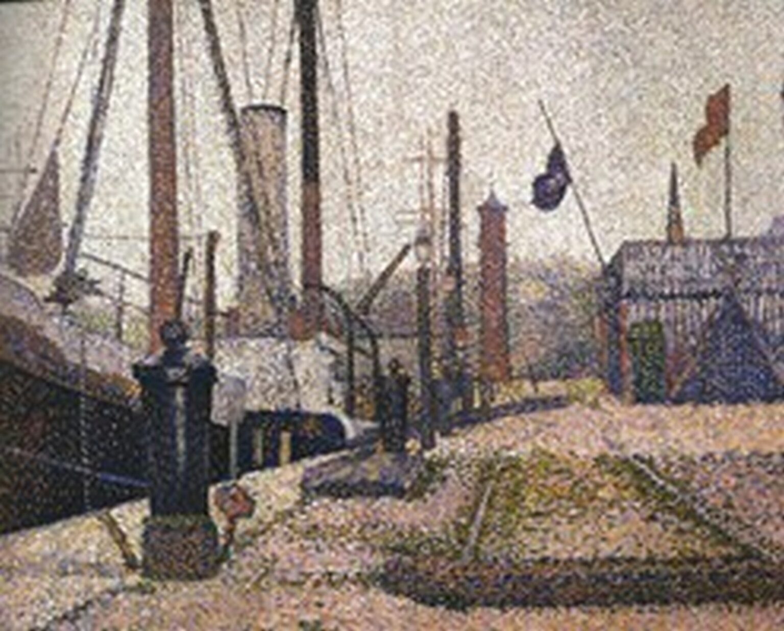 Seurat The Maria at Honfleur (1886, detail)