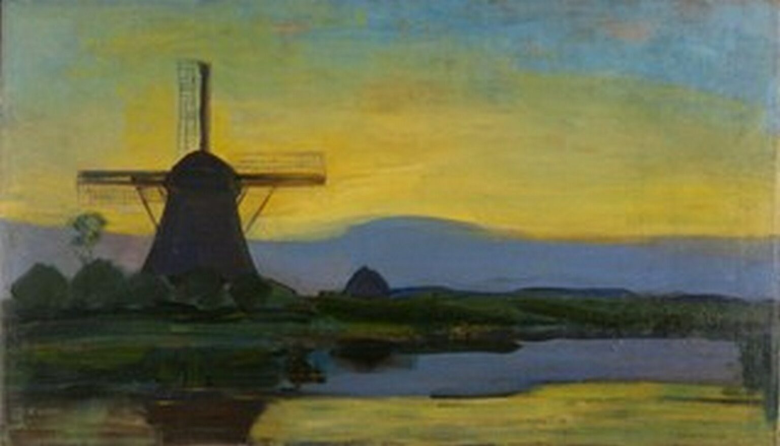 Mondrian The Oostzijdse Molen by night (1907-08)
