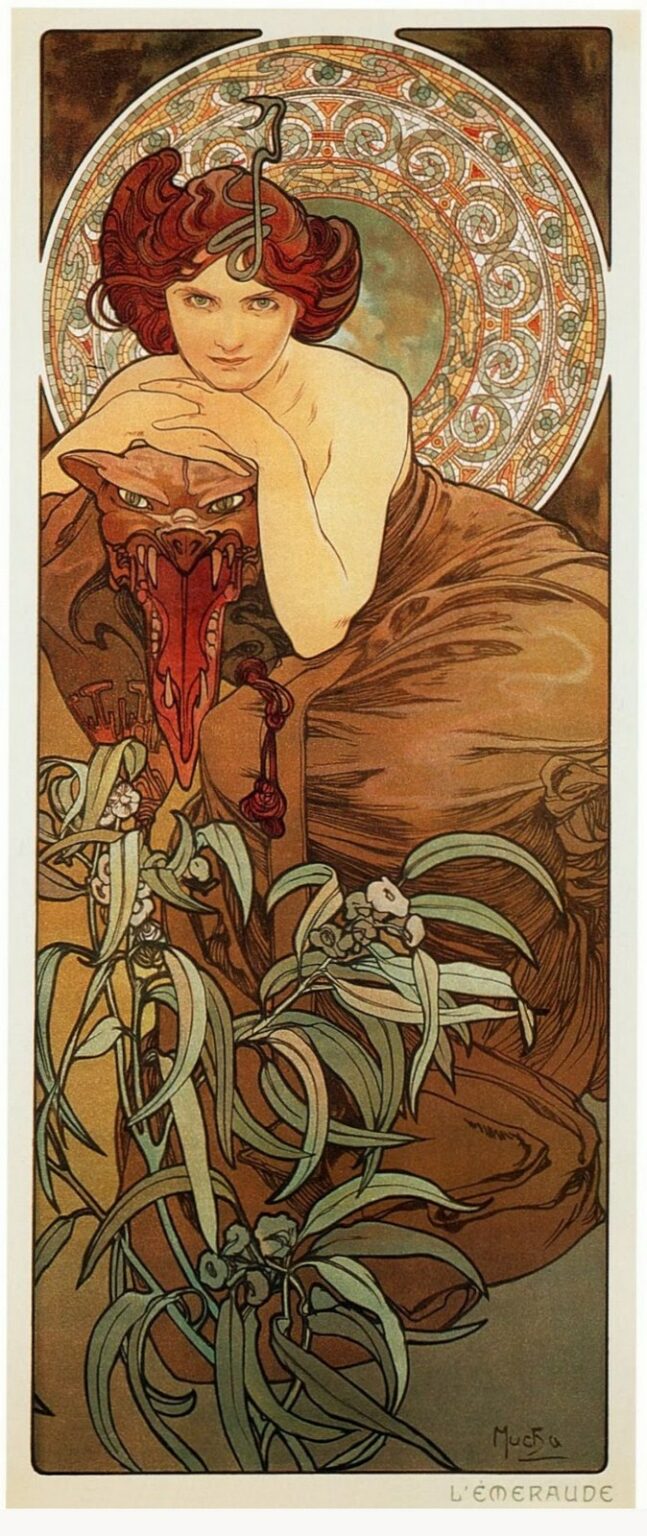 Mucha The Precious Stones: Emerald (1900)