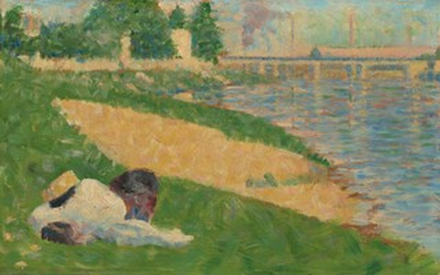 Seurat The Seine with Clothing on the Bank (Study for "Bathers at Asnières", 1883-1884)