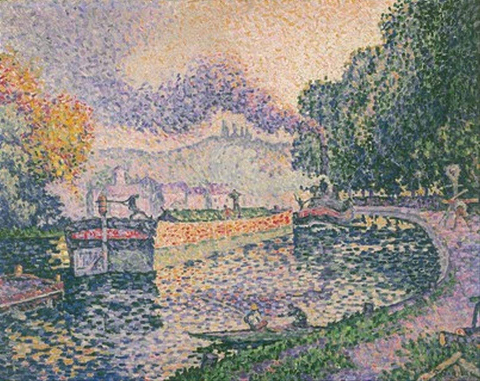 Signac The Tugboat, Canal in Samois (1901)