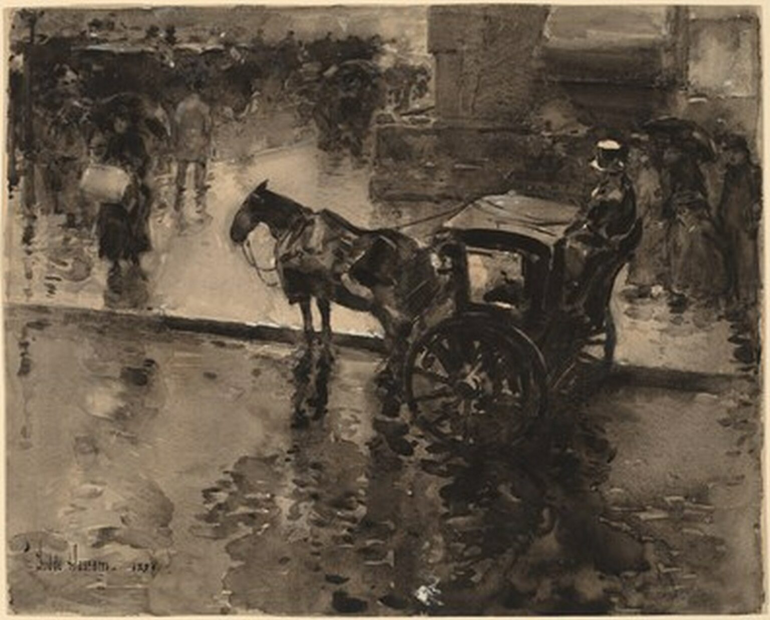 Hassam The Up-Tide on the Avenue (probably 1890)