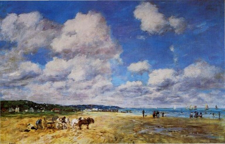 Boudin The beach at Deauville (1863)
