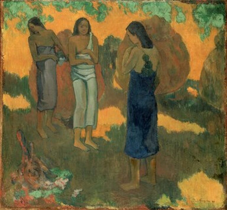 Gauguin Three Tahitian Women Against a Yellow Background