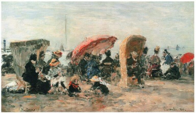 Boudin Trouville, scène de plage (1886)