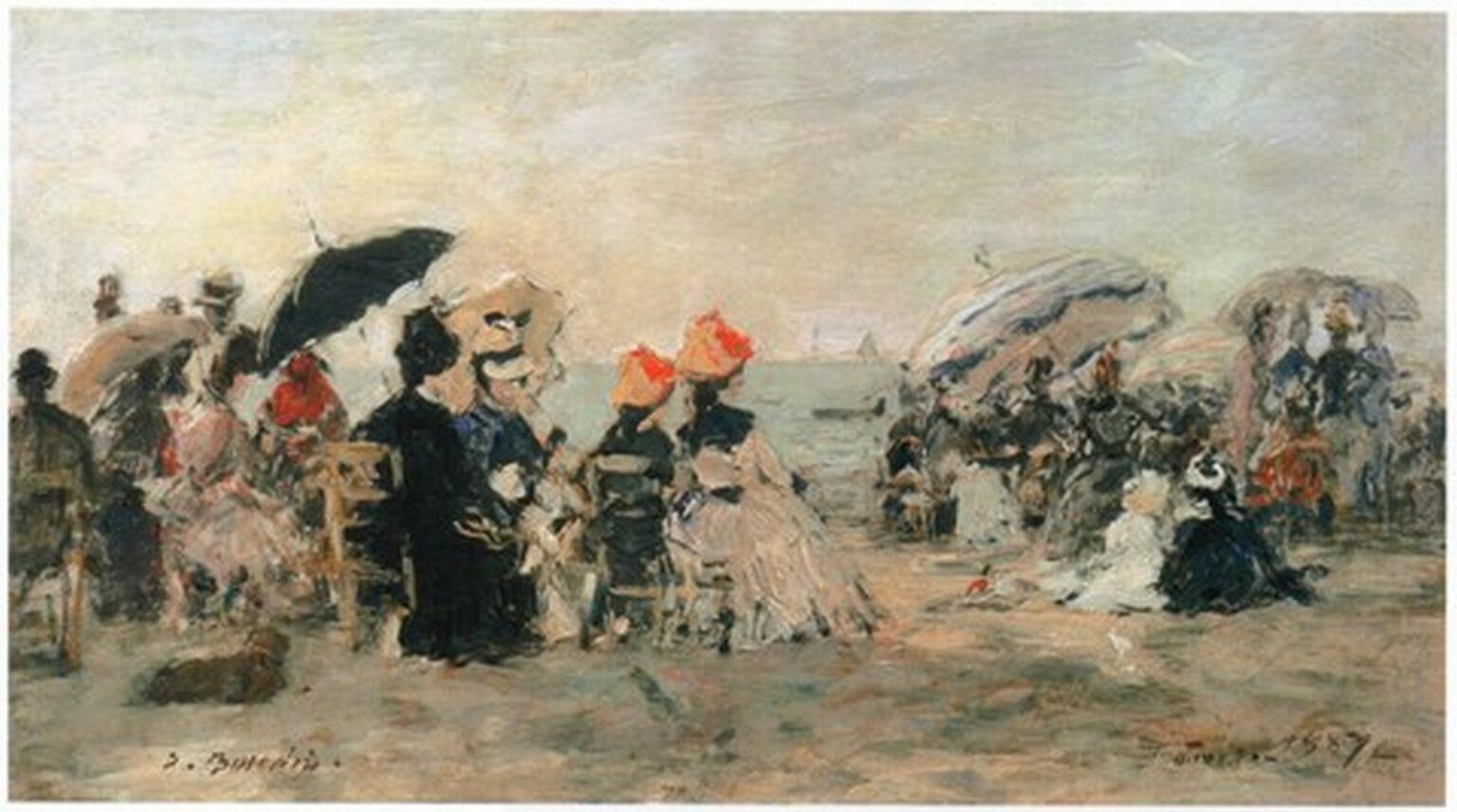 Boudin Trouville, scène de plage (1887)