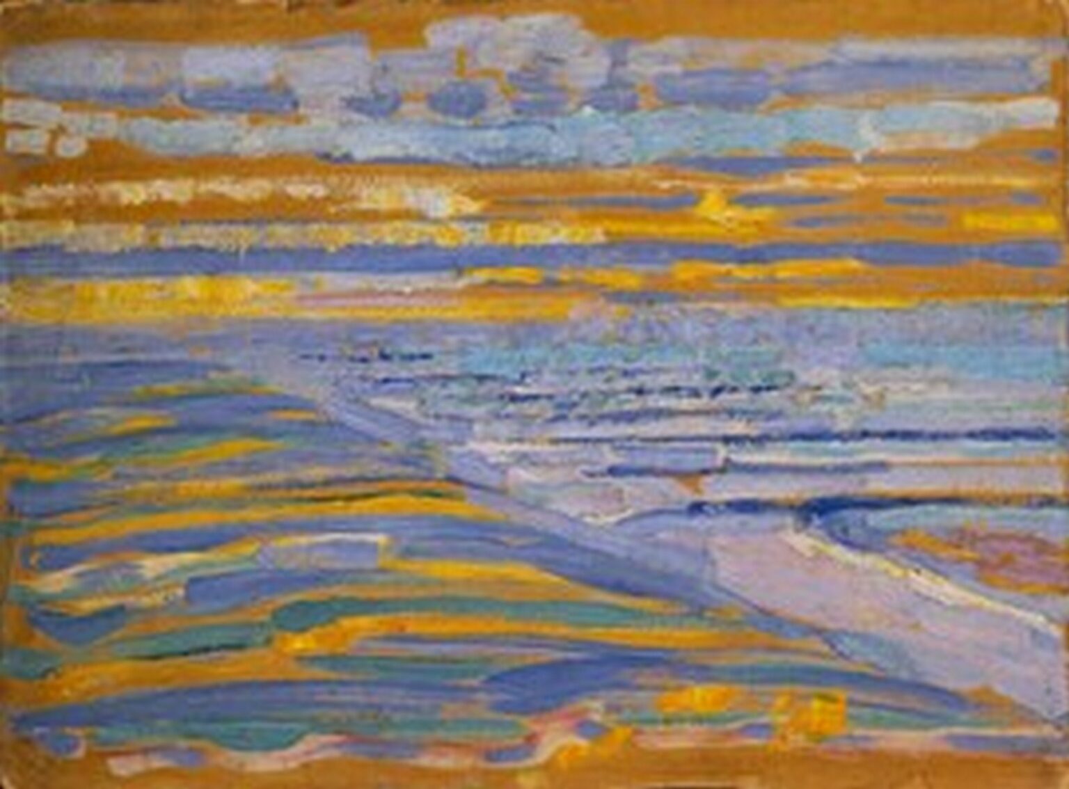 Mondrian View from the Dunes with Beach and Piers (1909)