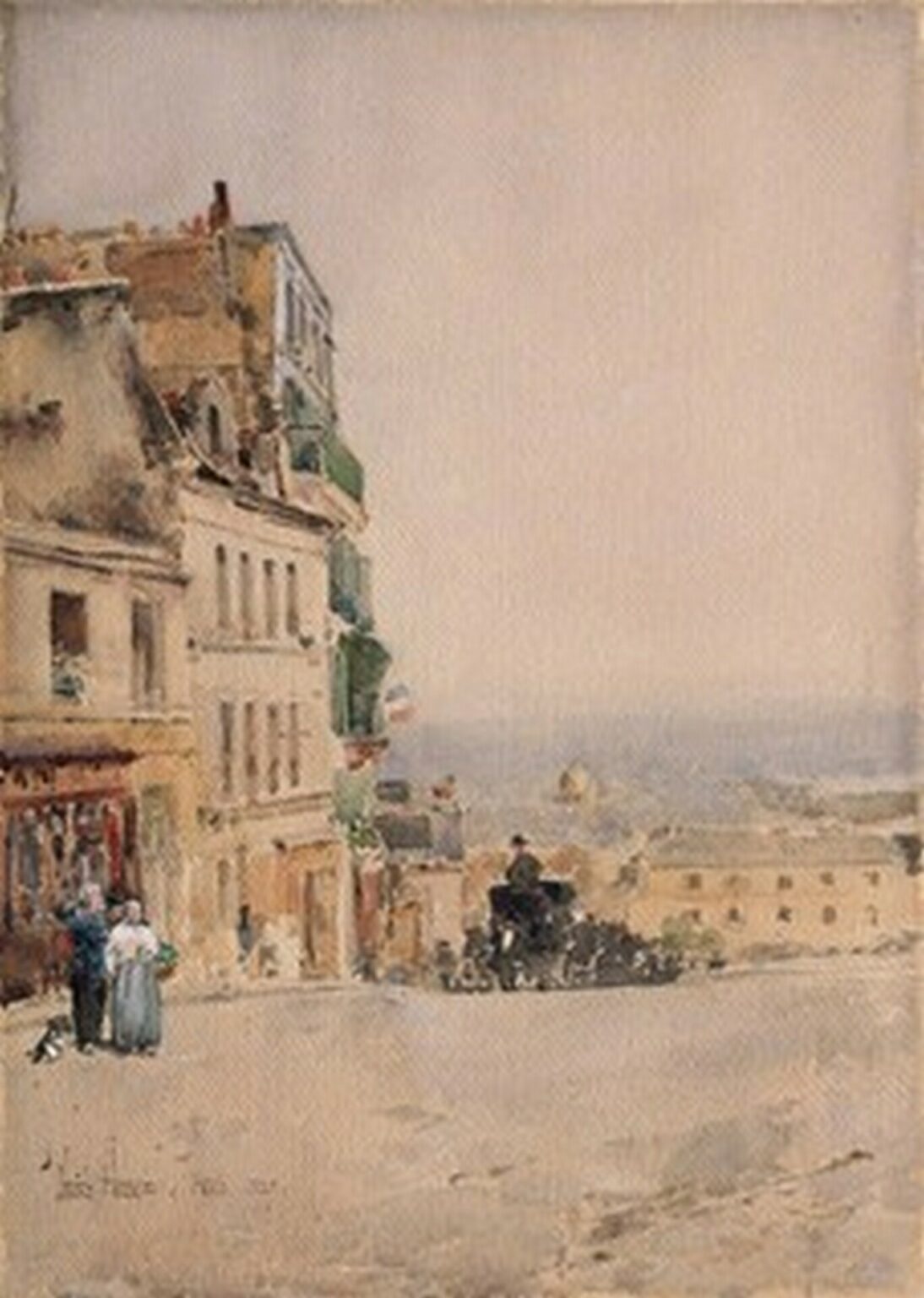 Hassam View in Montmartre, Paris (1889)