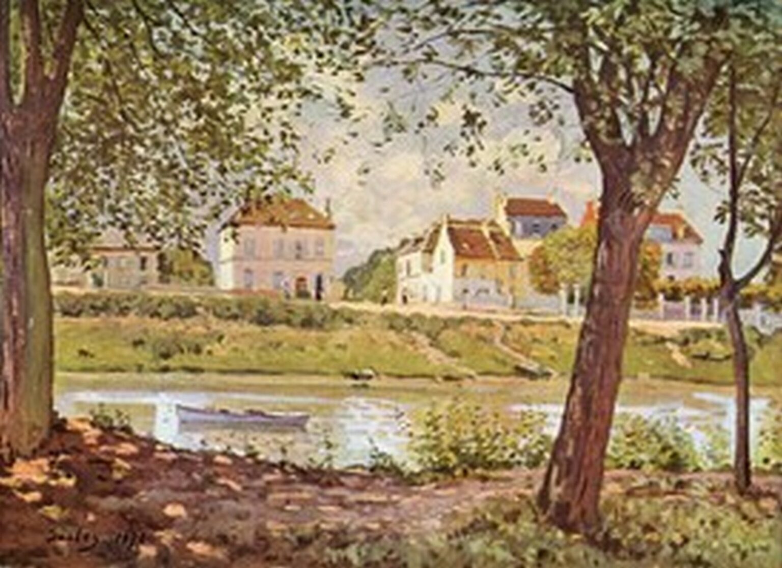 Sisley Village on the banks of the Seine (1872)