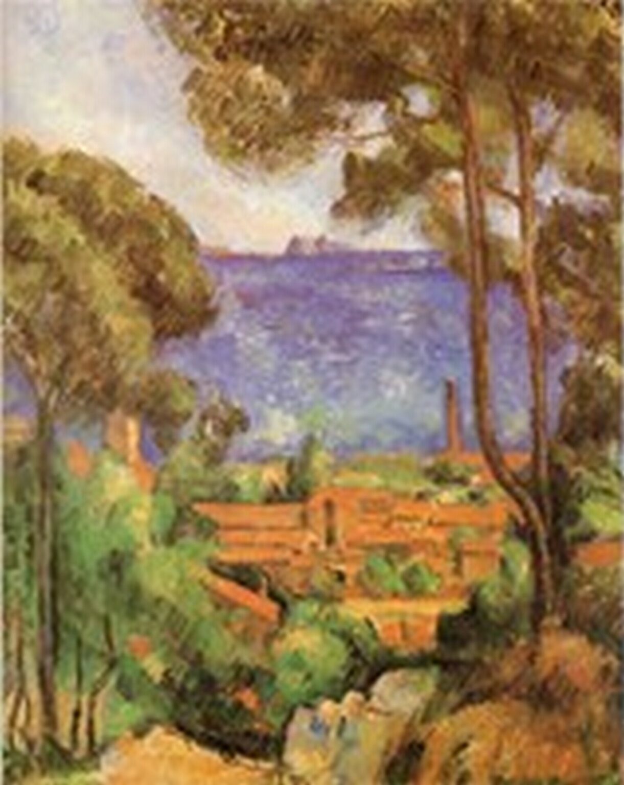 Cézanne Vista a través de los arboles en L'Estaque (1883-85)