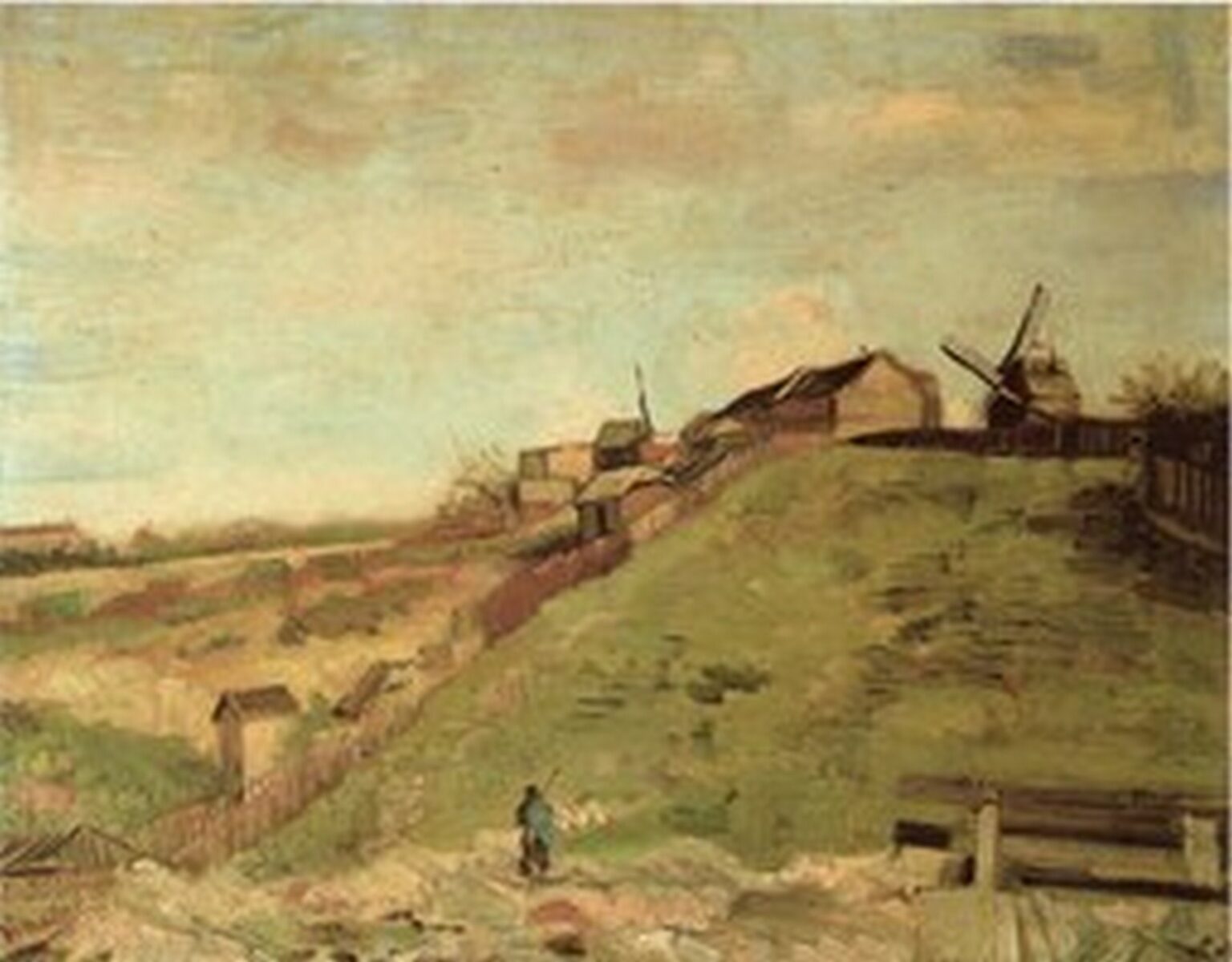 Van Gogh Vista de Montmartre con cantera y molinos (1886)
