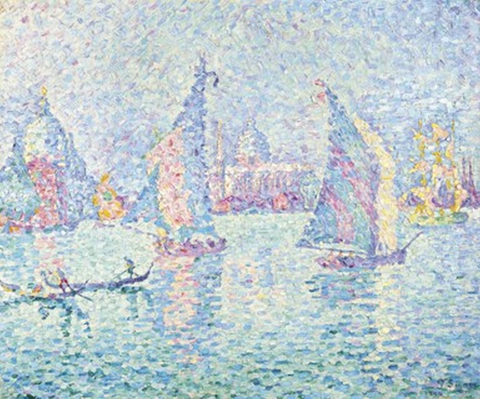Signac Voiles dans la Brume. Canal de La Giudecca (1904)