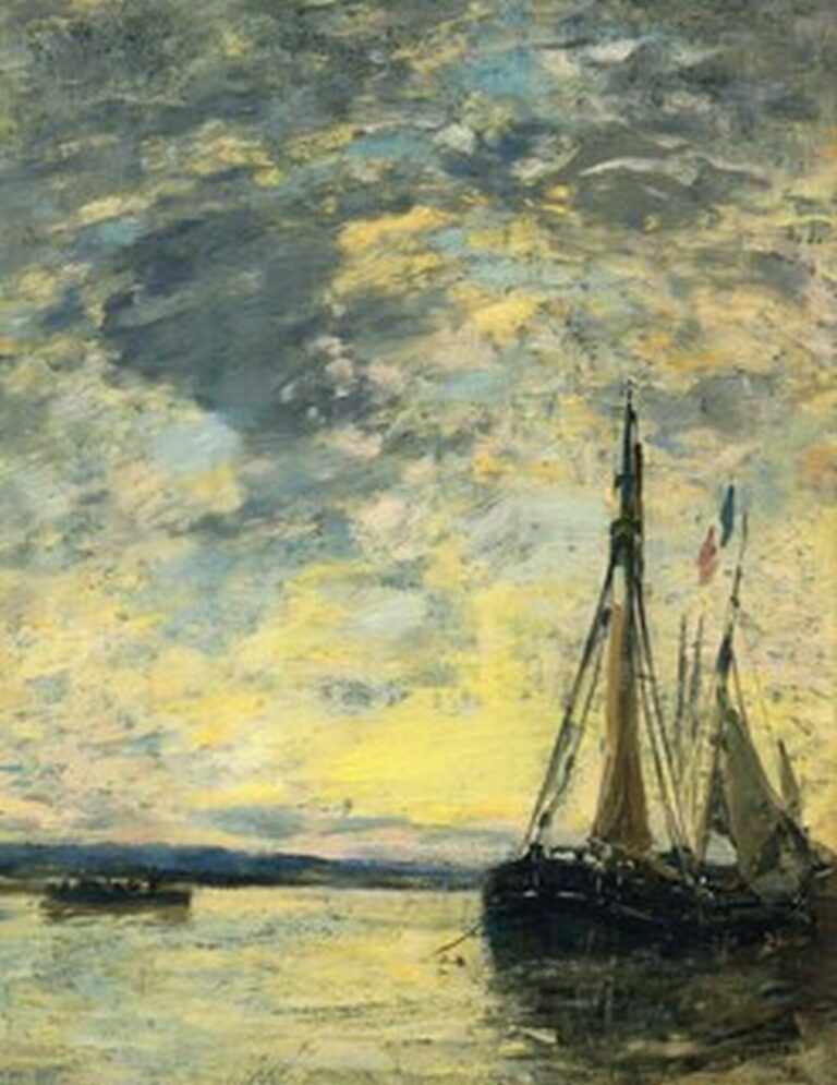 Boudin Voiliers à Quai (c. 1885-90)