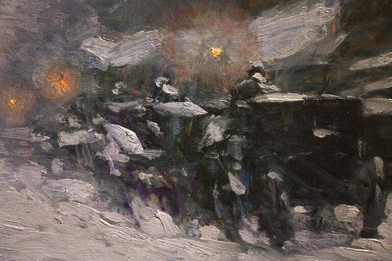 Hassam Winter, Midnight (1894, detail)