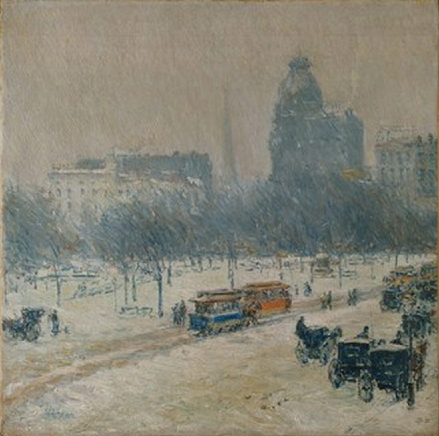 Hassam Winter in Union Square (1892)