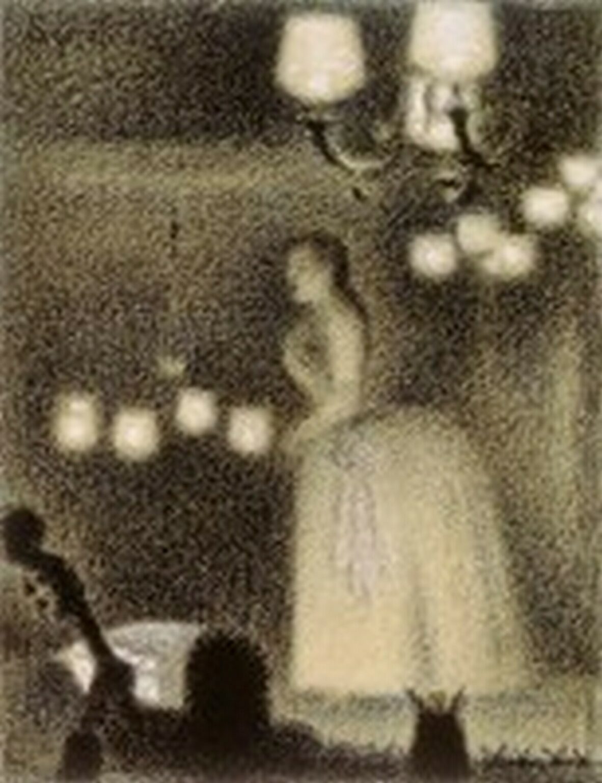 Seurat Woman Singing in a Cafe-Chantant (1887)