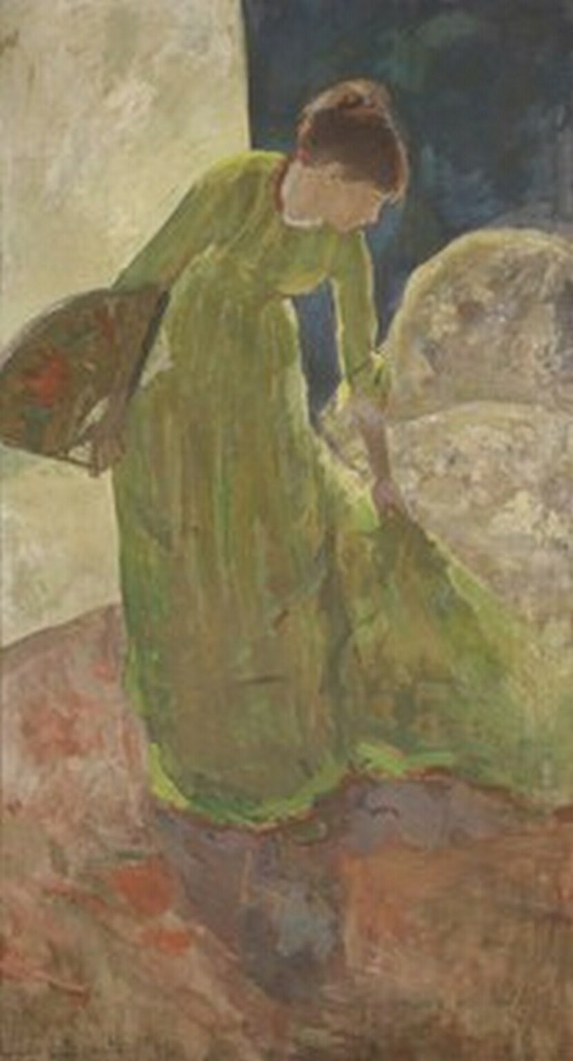 Cassatt Woman Standing, Holding a Fan (1878-79)