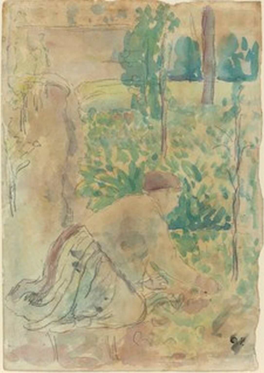 Pissarro Woman Working in a Garden