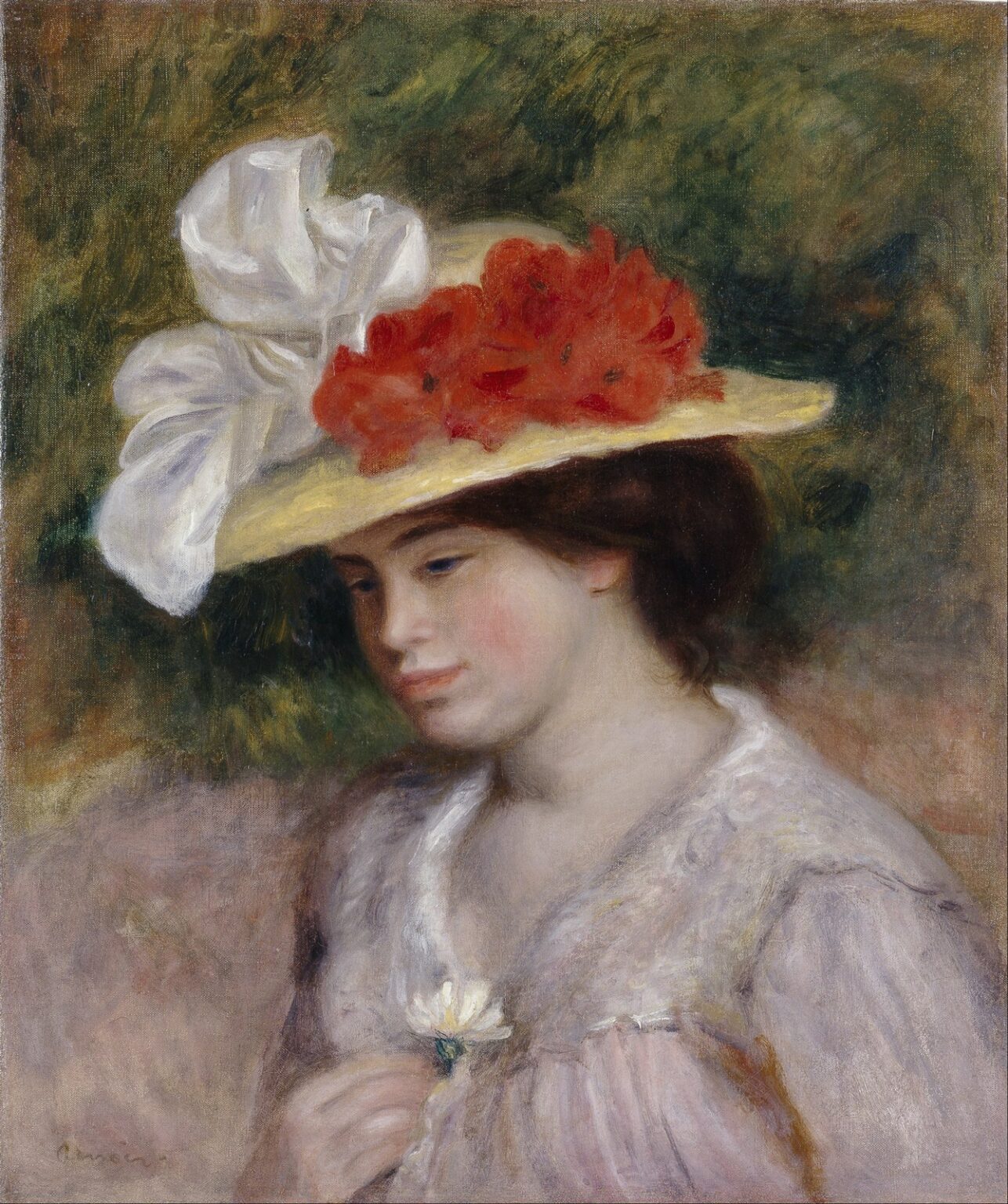 Renoir Woman in a Flowered Hat (1889)