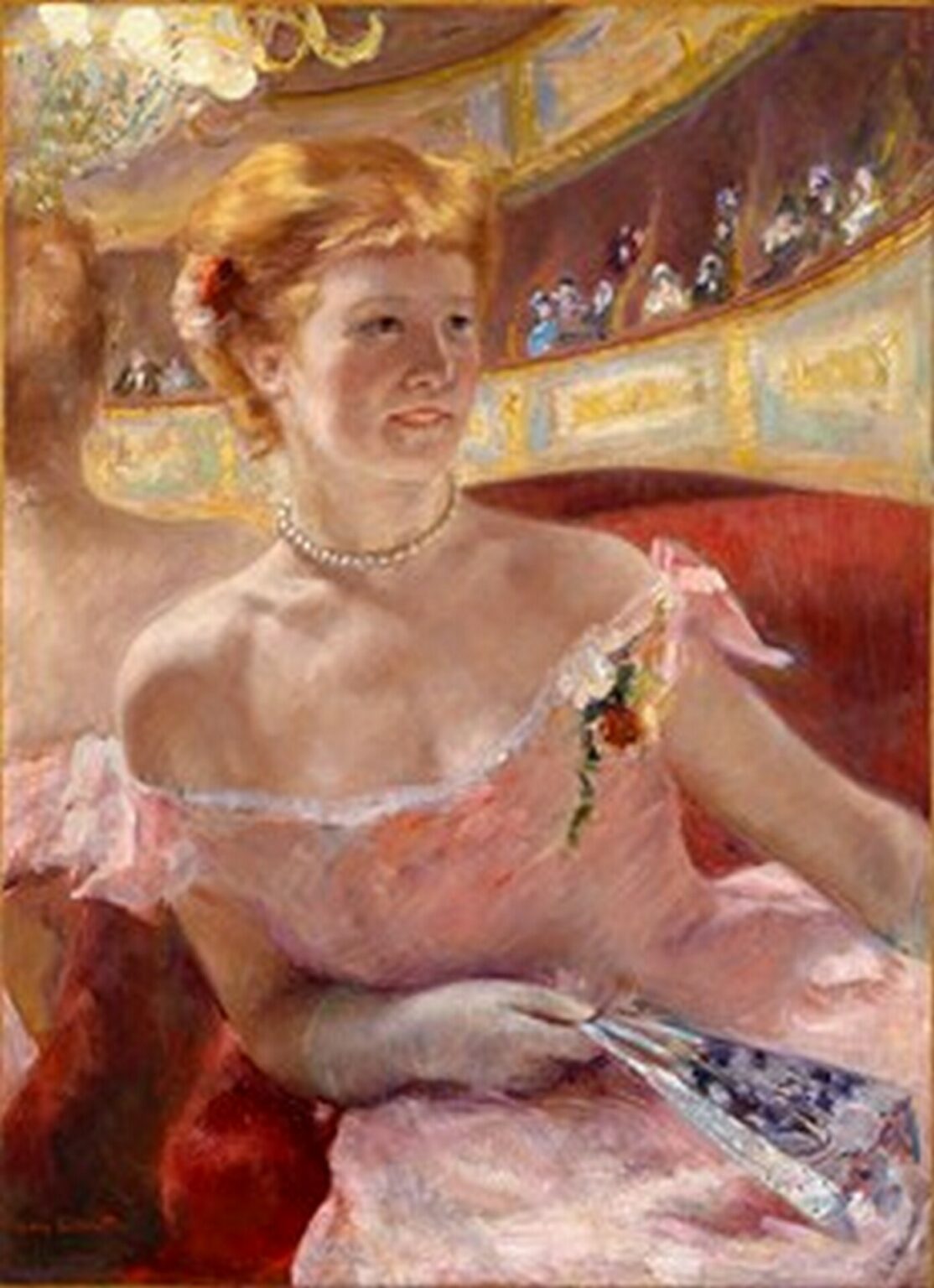 Cassatt Woman with a Pearl Necklace in a Loge (1879)