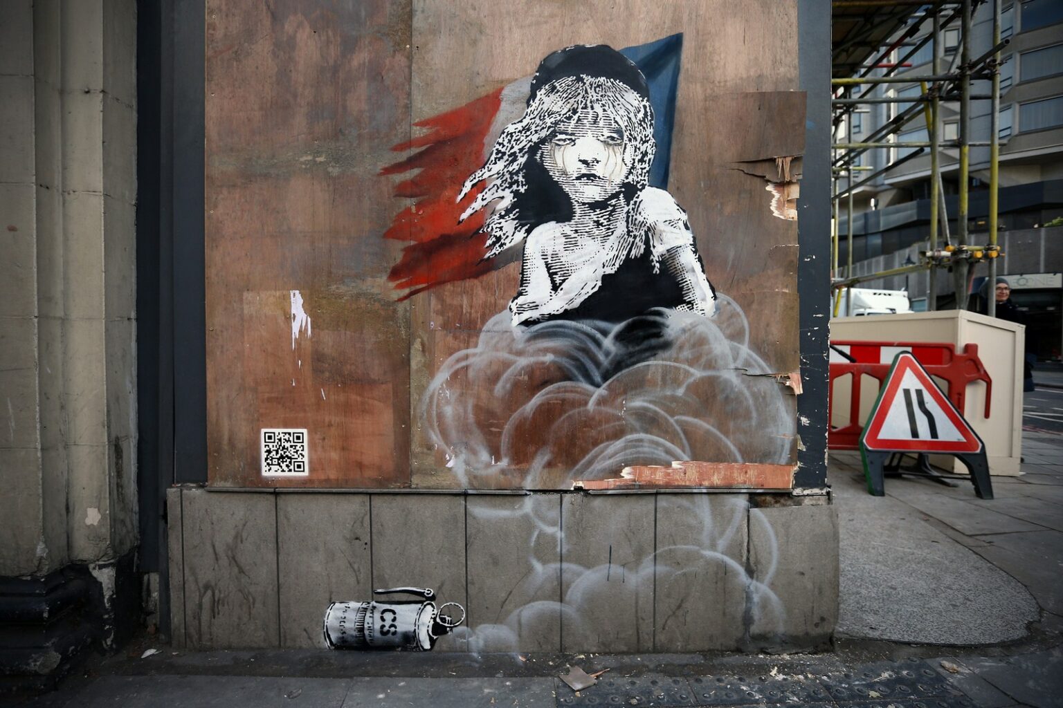 Banksy Young girl from Les Misérable (French embassy, 2016)
