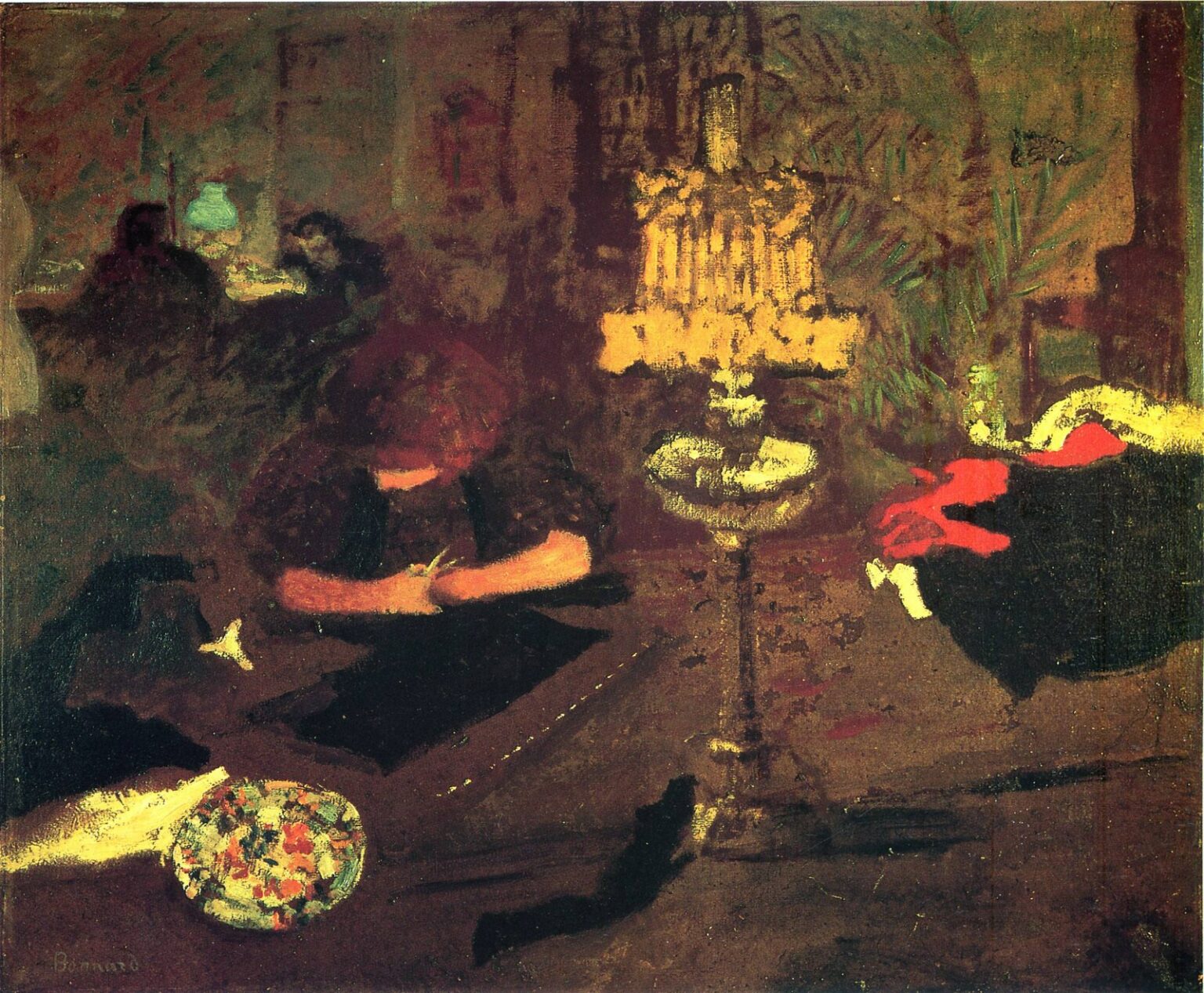 Bonnard Young woman near lamp