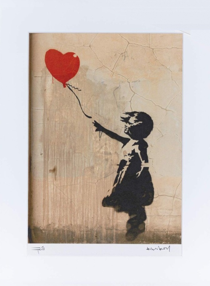 Banksy Girl with a balloon (panel)