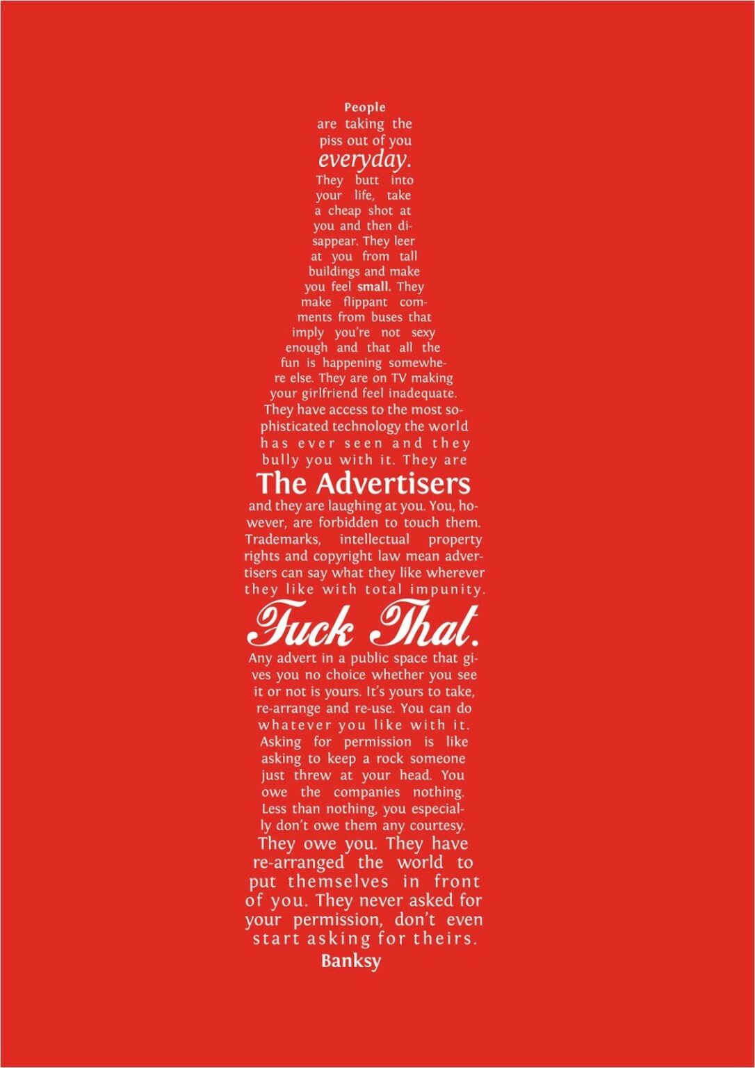 Banksy Coca-Cola advertisers