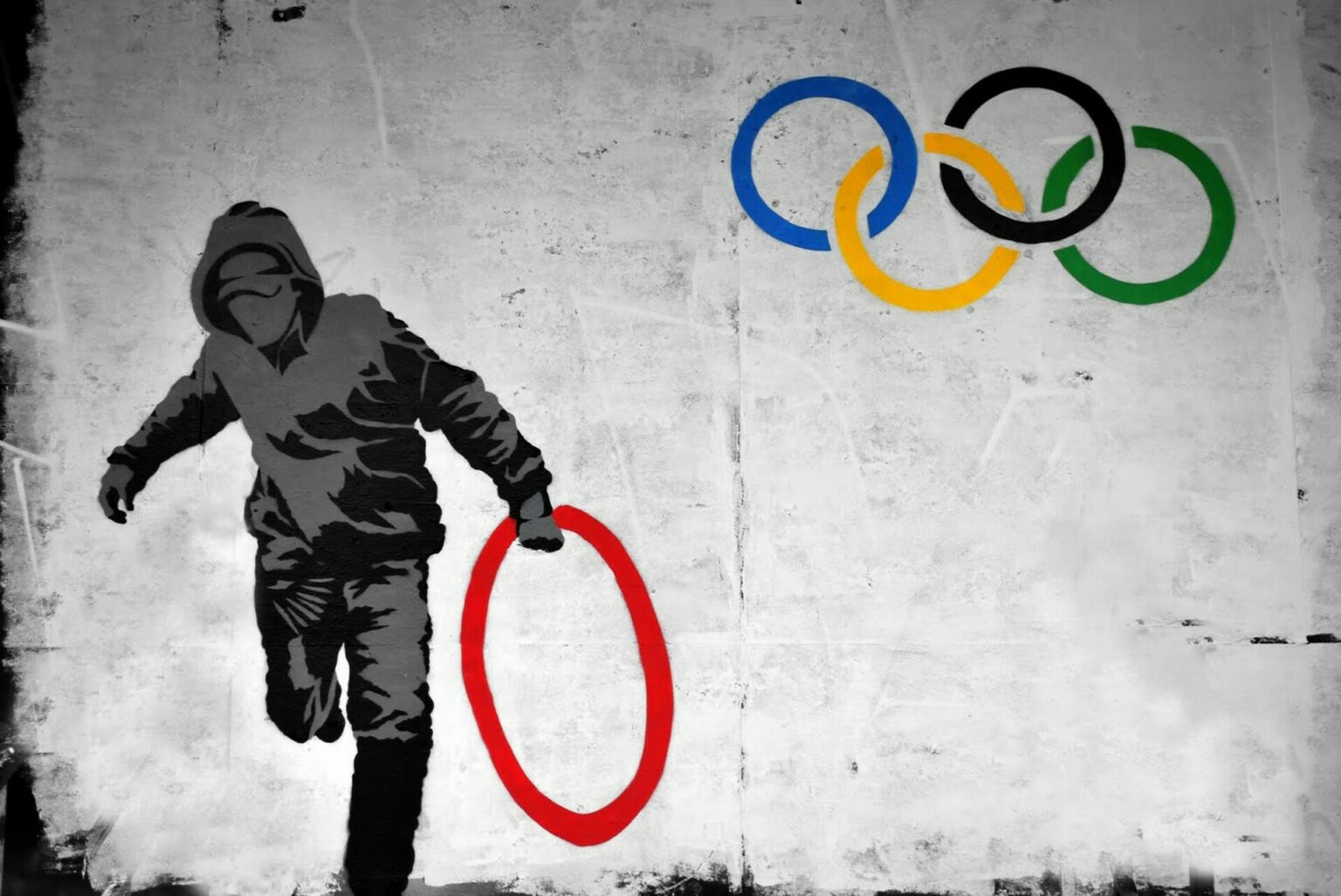 Banksy Olympic rings